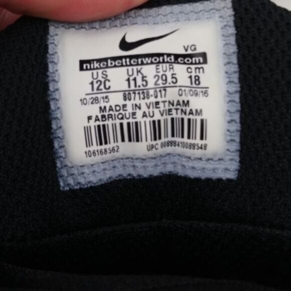 Nike Huarache 2KFilth Keystone Youth Size 12 Black & White Baseball Cleats - Picture 7 of 8